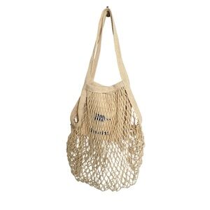 Beige Mesh Tote Bag
